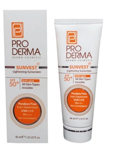ضد آفتاب روشن کننده بی رنگ SPF50 پرودرما ضد آفتاب روشن کننده بی رنگ SPF50 پرودرما